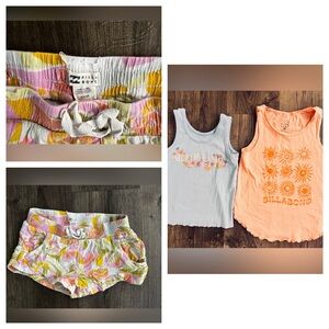 Girls Billabong Shirts (2) & Shorts. Size Small.